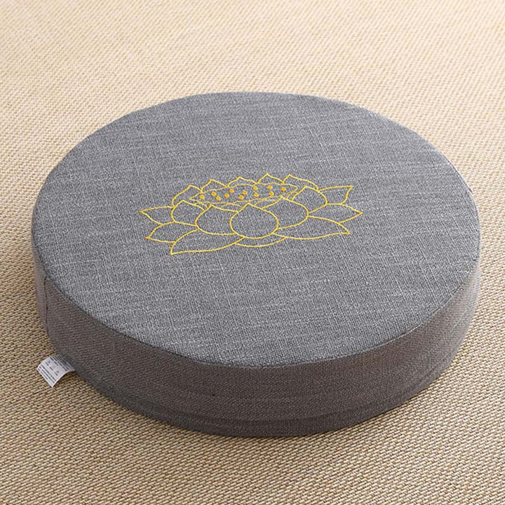 Buddha Stones Lotus Embroidery Cotton Linen Meditation Seat Cushion - Soft - 40cm*10cm - DimGray - image 5