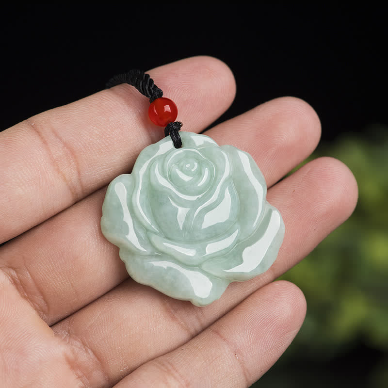 Buddha Stones Lotus Pattern Jade Abundance Prosperity Necklace String Pendant - image 4