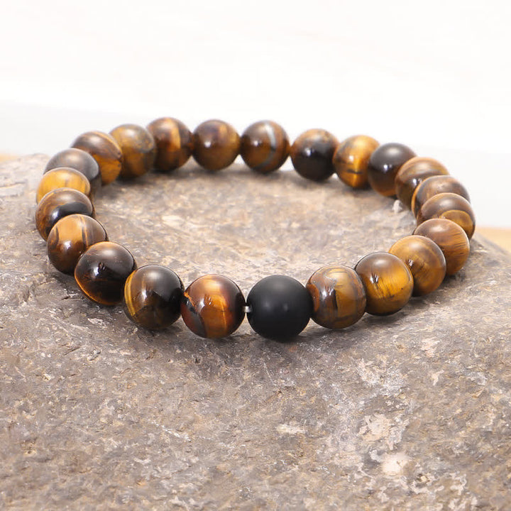 Buddha Stones 108 Beads Mala Tiger Eye Protection Tassel Bracelet - image 5