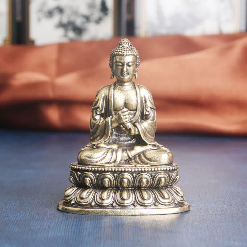 Buddha Stones Tathagata Buddha Serenity Copper Statue Decoration - 49*63mm - image 0