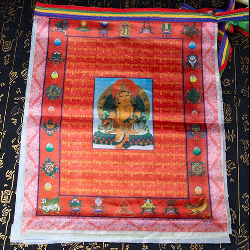 Buddha Stones Tibetan 5 Colors Windhorse Buddha Tara Scriptures Healing Auspicious Outdoor Prayer Flag - image 9