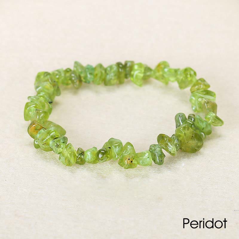 Natural Irregular Shape Crystal Stone Warmth Soothing Bracelet - Peridot - image 50