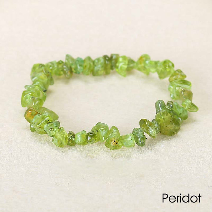 Natural Irregular Shape Crystal Stone Warmth Soothing Bracelet - Peridot - image 50