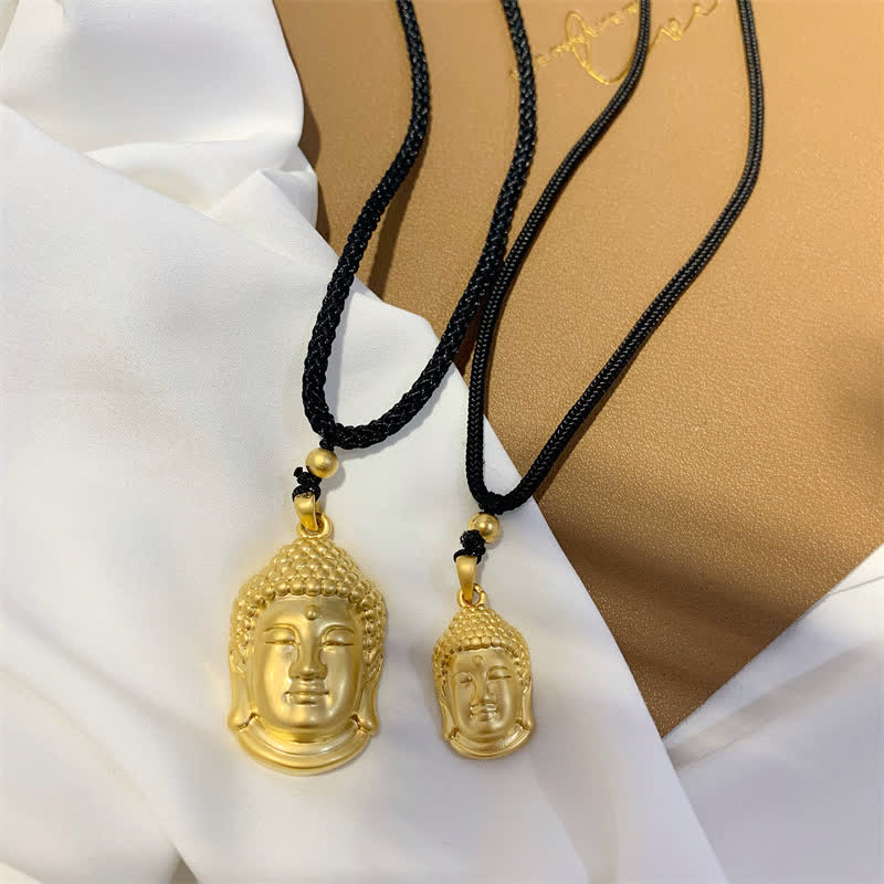 Buddha Stones Gold Buddha Copper Wealth Necklace Pendant - image 3