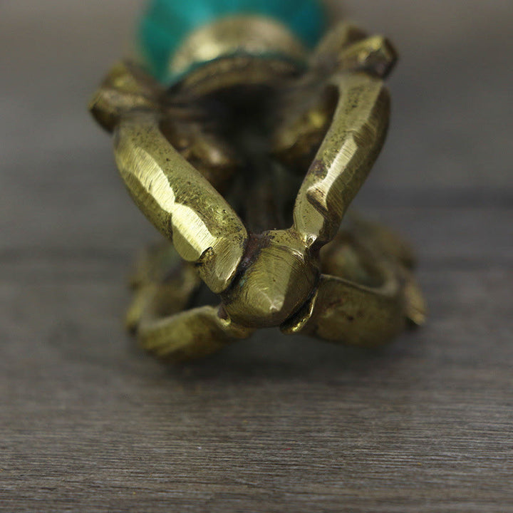 Buddha Stones Tibetan Five Prong Vajra Dorje Handcrafted Nepal Spiritual Power Copper Decoration - image 4
