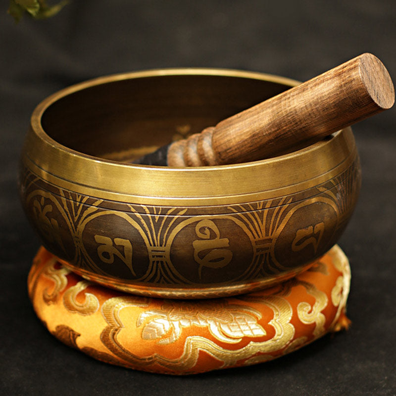 Buddha Stones Tibetan Meditation Sound Bowl Handcrafted for Healing and Mindfulness Support Protection Singing Bowl Set - image 7