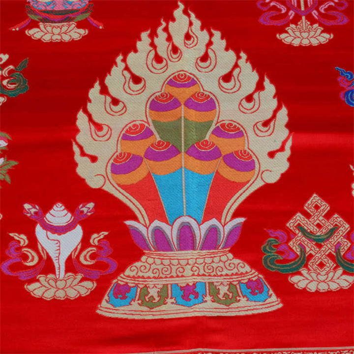 Prayer Altar Mat Healing Meditation 8 Auspicious Symbols Mat - image 3