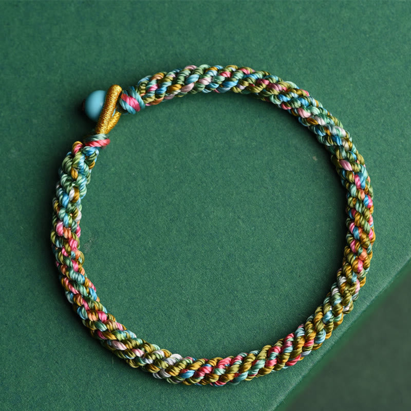 Buddha Stones Colorful Rope Luck Handcrafted Braided Child Adult Bracelet - image 1