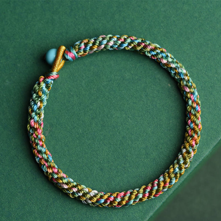 Buddha Stones Colorful Rope Luck Handcrafted Braided Child Adult Bracelet - image 1