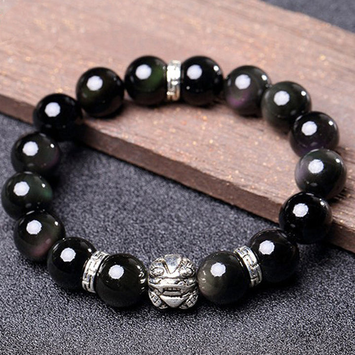 FengShui Natural Rainbow Obsidian PiXiu Blessing Bracelet - image 1