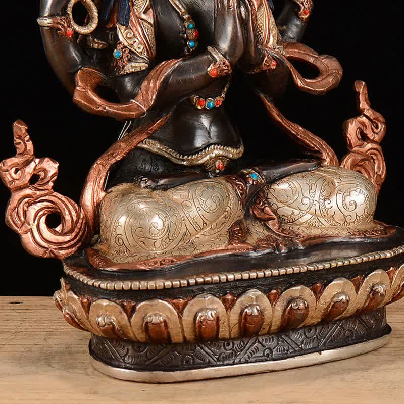 Buddha Stones Bodhisattva Chenrezig Four-armed Avalokitesvara Protection Copper Statue Decoration - image 11
