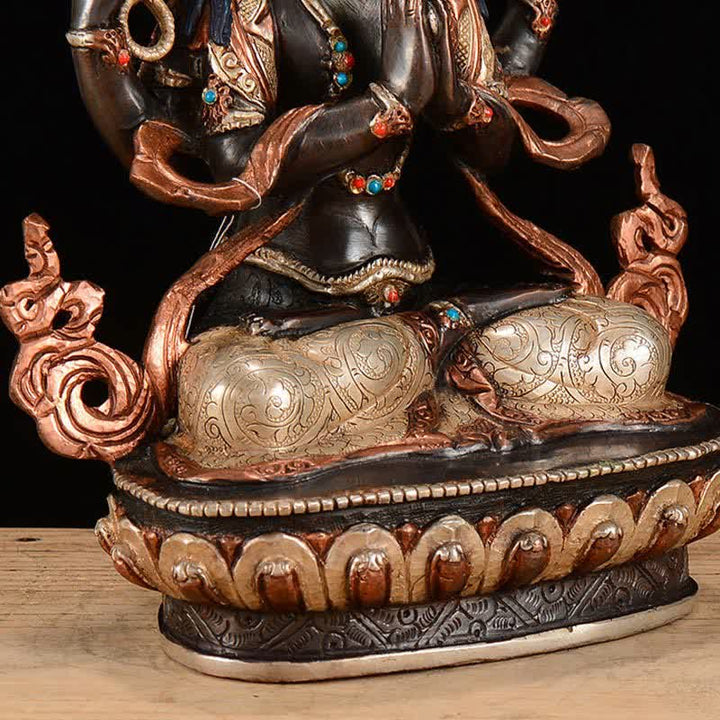 Buddha Stones Bodhisattva Chenrezig Four-armed Avalokitesvara Protection Copper Statue Decoration - image 11