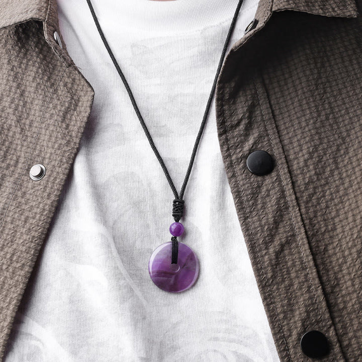 Buddha Stones Lucky Coin Pendant Healing Crystal Gemstone Necklace - image 7