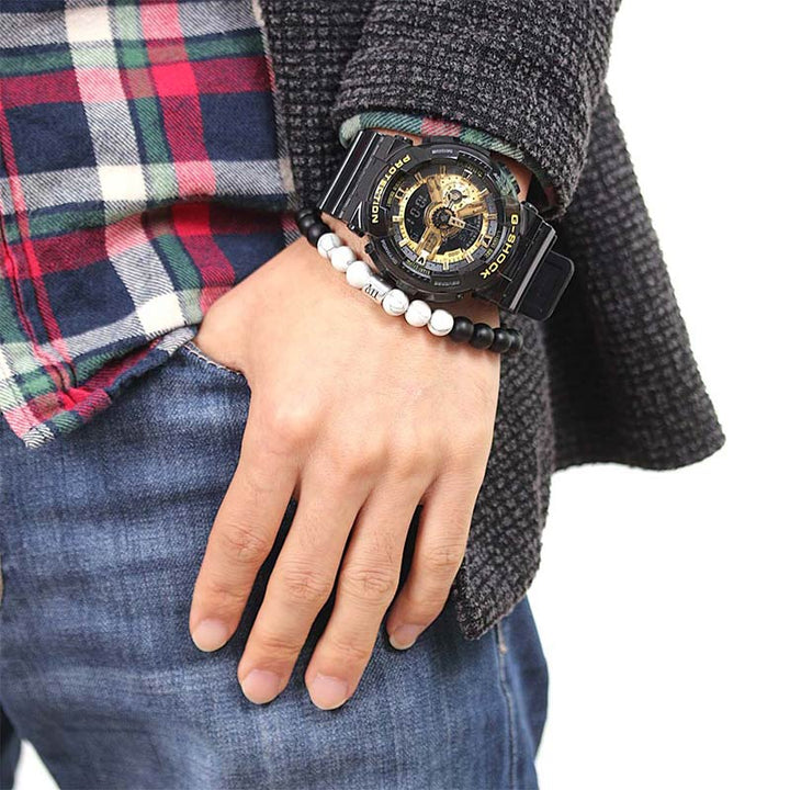 Buddha Stones 12 Constellations of the Zodiac Natural Frosted Stone White Turquoise Bead Fortune Bracelet - image 16