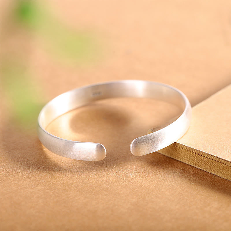 Buddha Stones 999 Sterling Silver Koi Fish Luck Cuff Bracelet Bangle - image 2