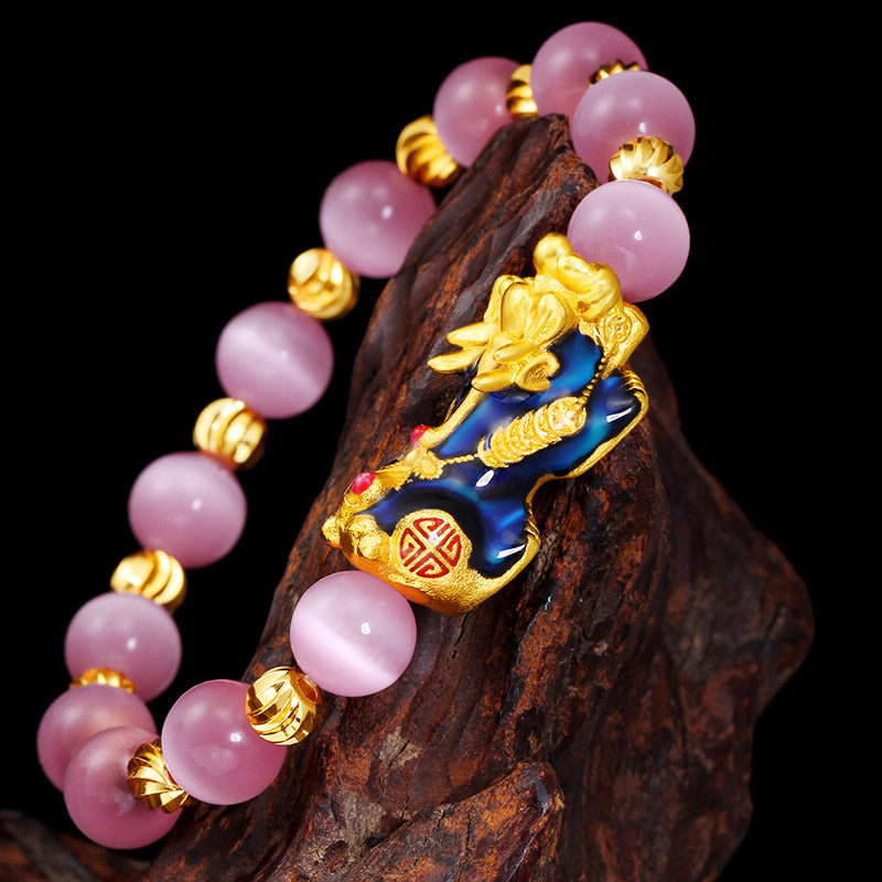 Buddha Stones Pixiu Cat Eye Lucky Bracelet - image 1