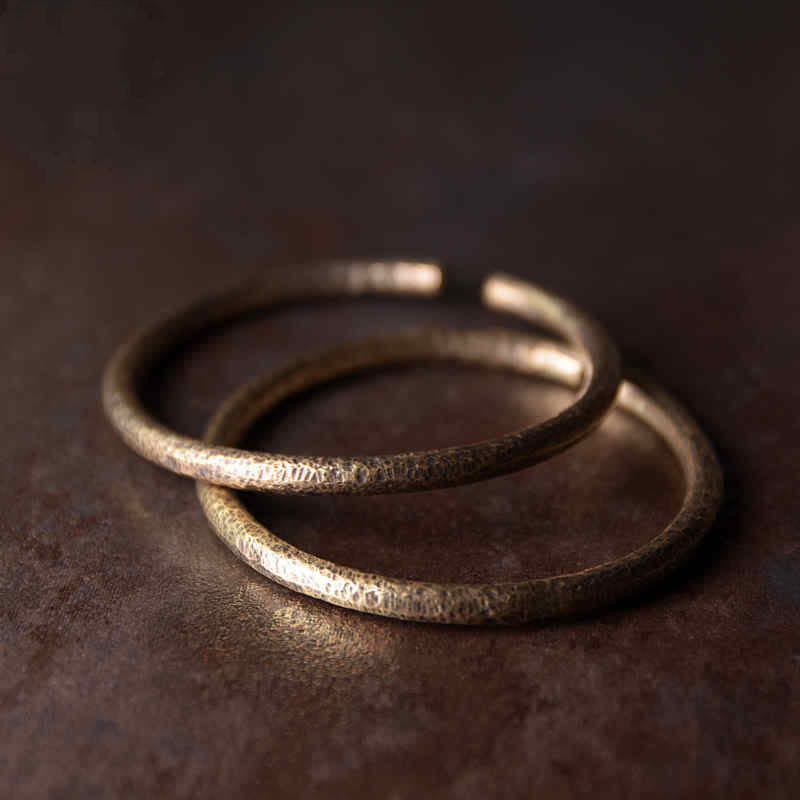 Buddha Stones Rustic Design Copper Balance Adjustable Cuff Bracelet - image 0