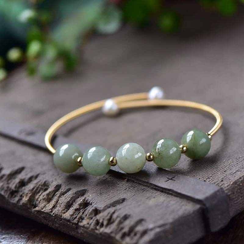 Buddha Stones Jade Abundance Luck Blessing Bracelet Bangle - image 4