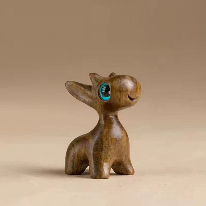 Buddha Stones Small Leaf Red Sandalwood Ebony Wood Sandalwood Green Sandalwood Lucky Mini Deer Protection Decoration - Green Sandalwood Deer - image 13