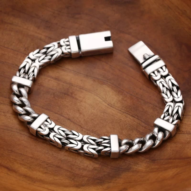 Buddha Stones Retro Chain Pattern Luck Healing Bracelet - image 1