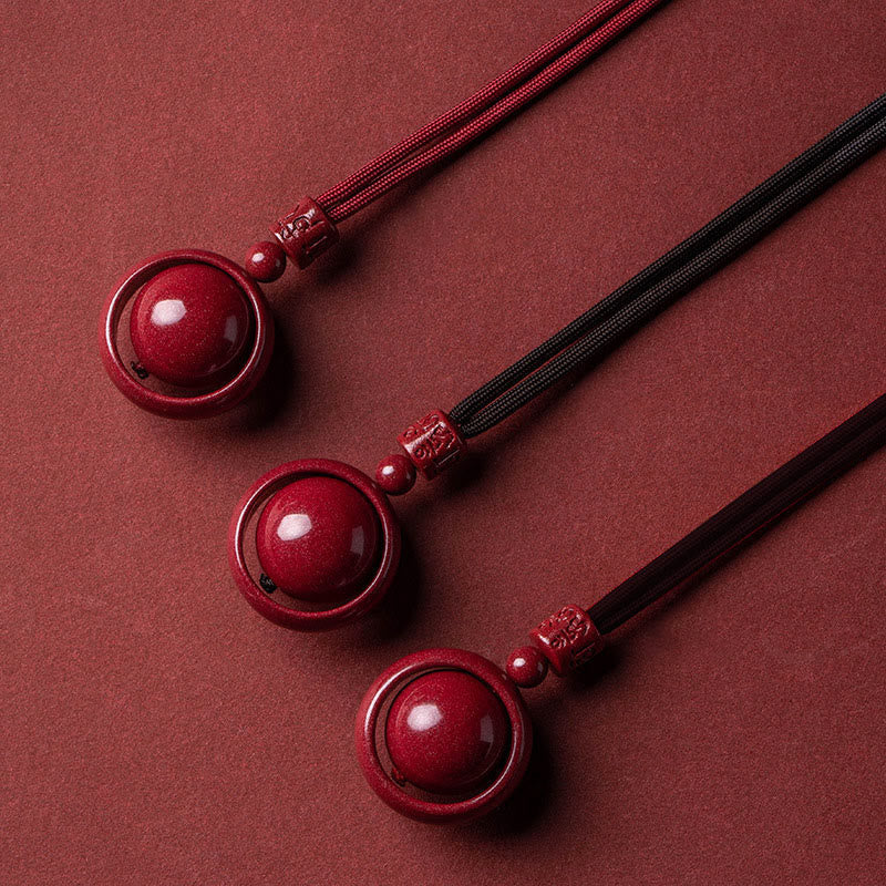 Buddha Stones Cinnabar Om Mani Padme Hum PiXiu Blessing Lucky Bead Necklace Pendant - image 1