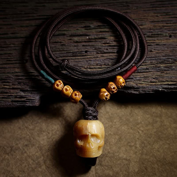 Buddha Stones Tibetan Camel Bone Skull The Lord of the Corpse Forest Protection Necklace Pendant - Camel Bone - image 0