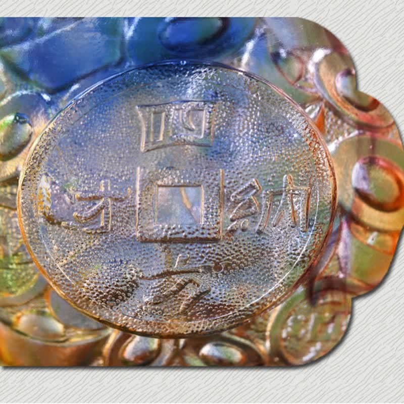 Buddha Stones Handmade Liuli Crystal Treasure Bowl Art Piece Home Decoration - image 17