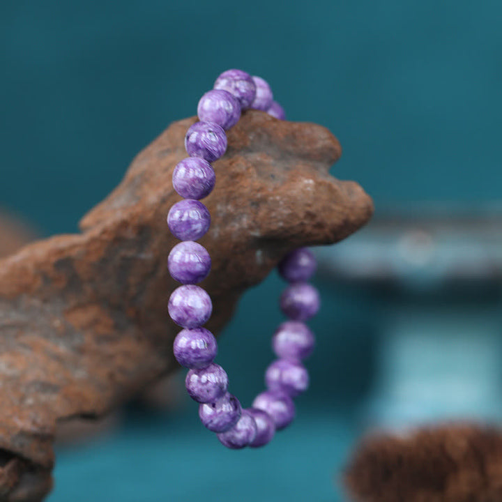 Buddha Stones Amethyst Crystal Positive Transformation Bracelet - Amethyst - image 0