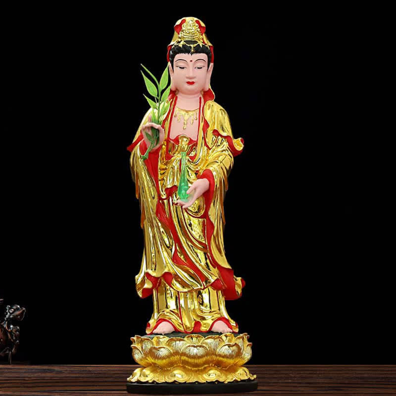 Buddha Stones Chenrezig Bodhisattva Avalokitesvara Figurine Harmony Resin Statue Home Decoration - Colorful - image 0
