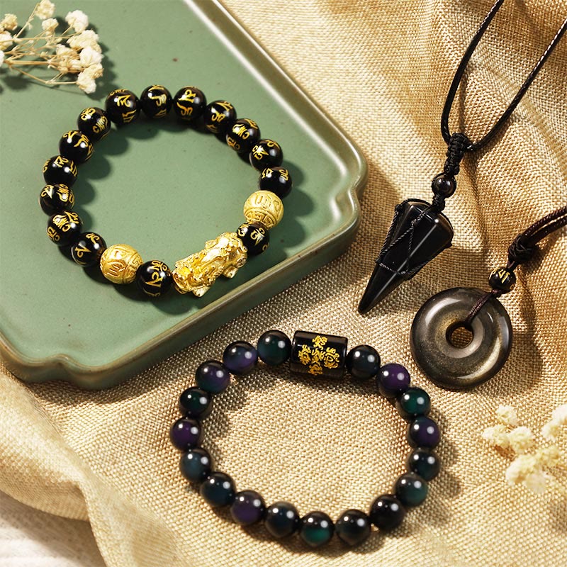 Buddha Stones  Absorbing Negative Energies Obsidian Bundle - image 0