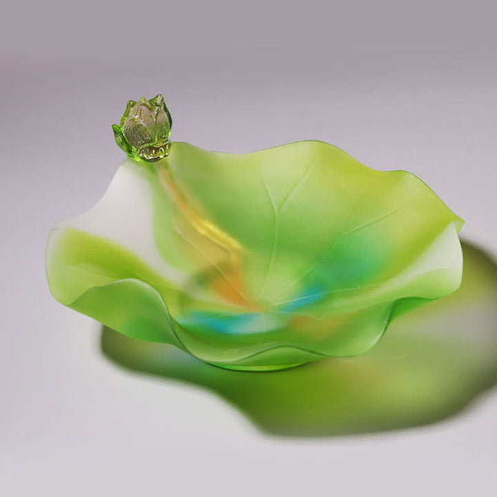 Buddha Stones Feng Shui Lotus Handmade Liuli Crystal Art Piece Home Office Offering Decoration - image 6