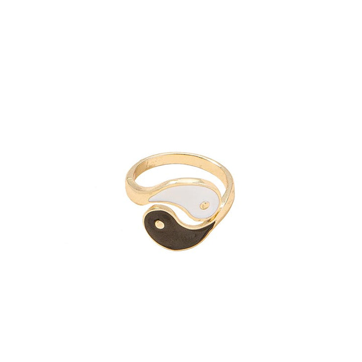 Yin Yang Symbol Adjustable Blessing Couple Ring - image 5