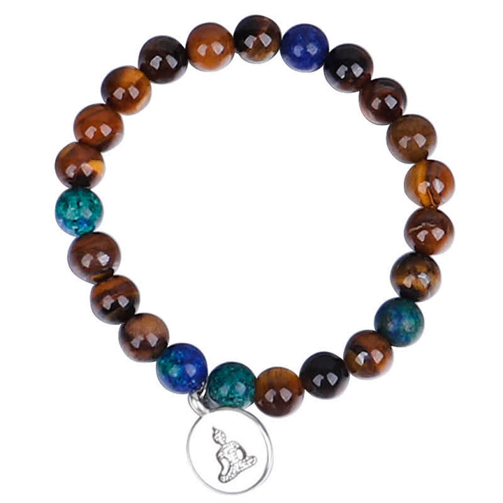 Buddha Stones 108 Mala Beads Tiger Eye Buddha Strength Bracelet Tassel Necklace Pendant - image 3