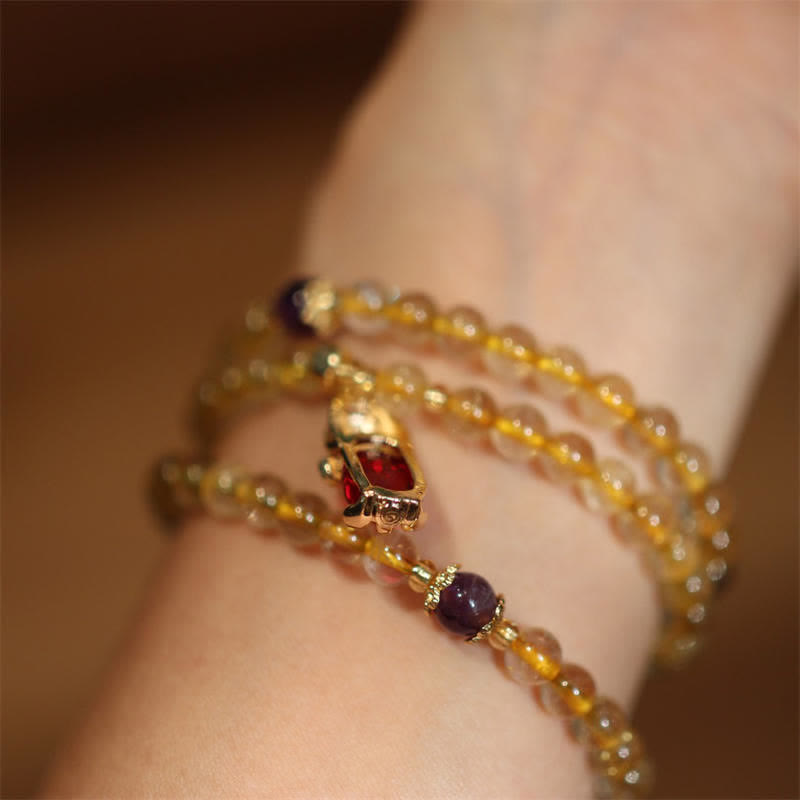 Buddha Stones Citrine Amethyst PiXiu Prosperity Happiness Protection Bracelet - image 5