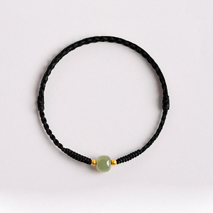 Buddha Stones Handmade Jade Lucky Bead Prosperity Braided Bracelet - Black(Wrist Circumference 14-20cm) - image 8
