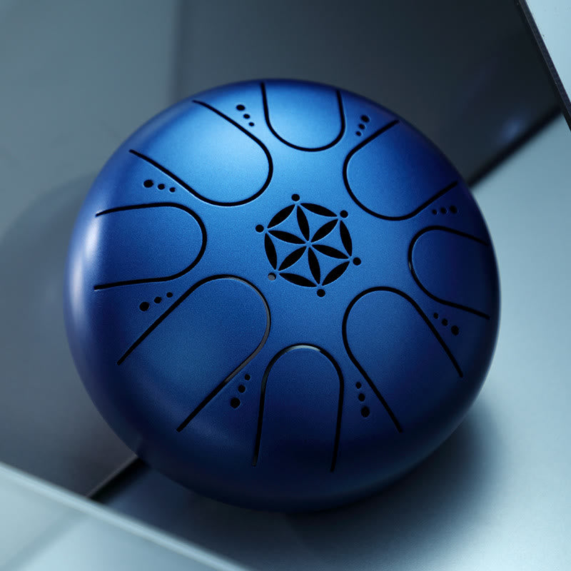 Buddha Stones Steel Tongue Drum Sound Healing Meditation Yoga Drum Kit 8 Note 5 Inch With Carry Bag - Dark Blue - image 14