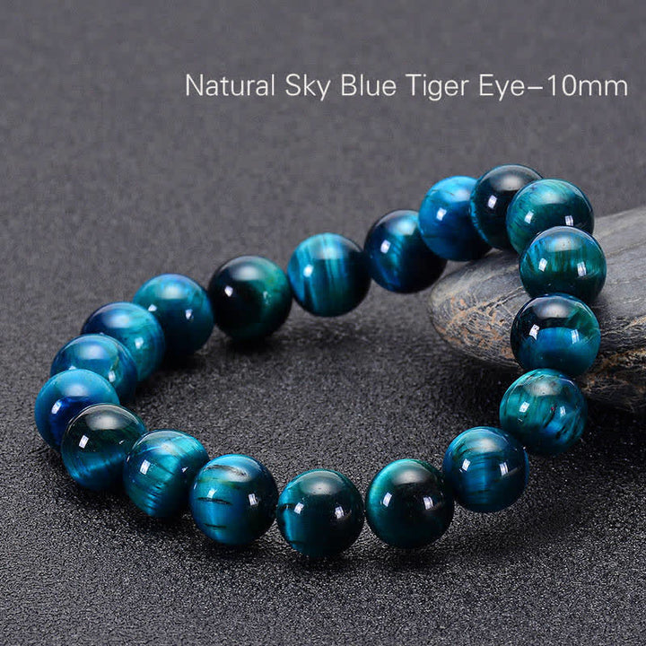 Buddha Stones Blue Tiger Eye Protection Bracelet - 0.39 in (10 mm) - image 12