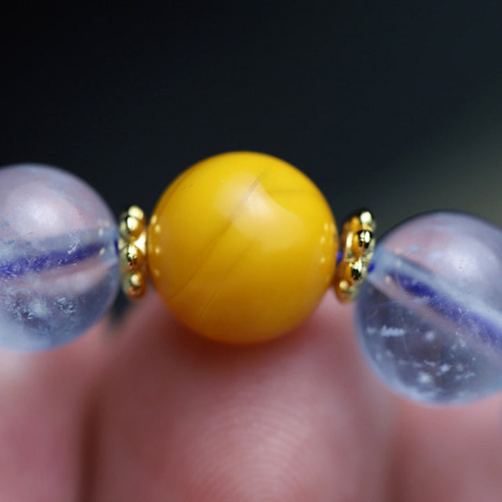 Buddha Stones Aquamarine Red Agate Peace Gourd Charm Bracelet - image 10