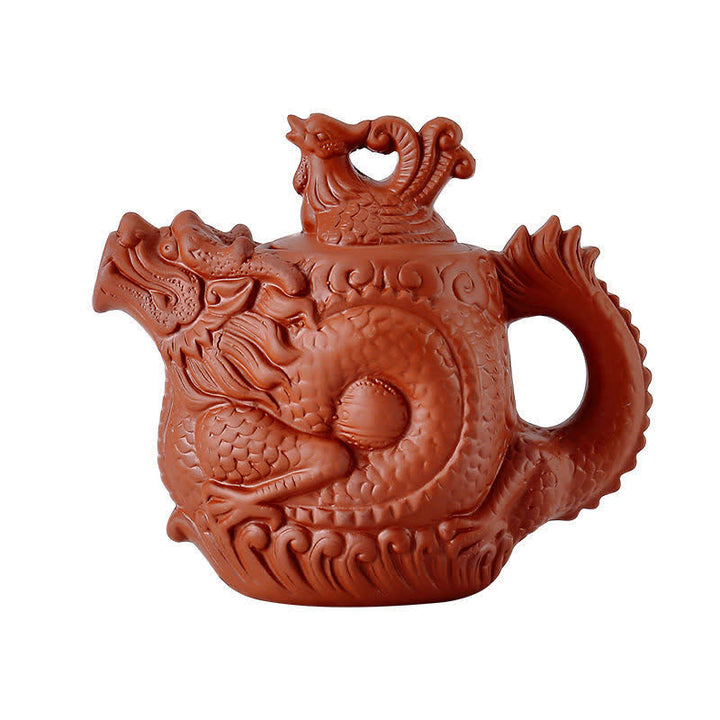 Vintage Dragon Phoenix Ceramic Teapot - image 15