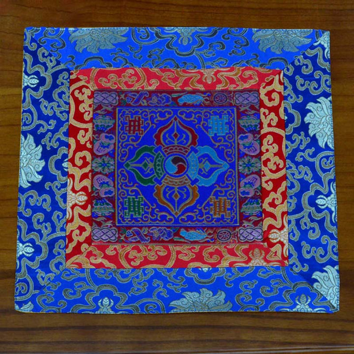 Prayer Altar Mat Meditation Strength Endless Knot Vajra Man-Bcu Kalachakra Auspicious Symbols - Vajra - Blue - image 15