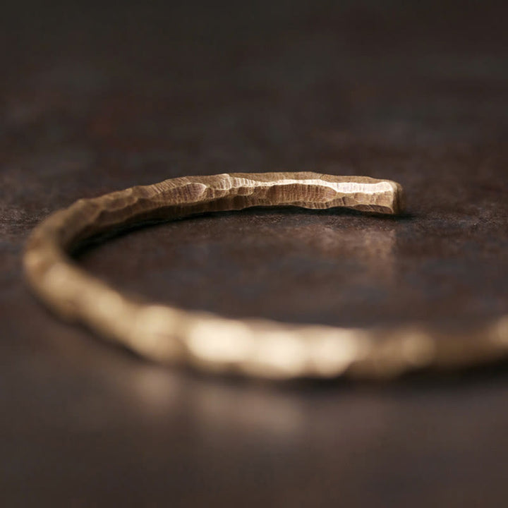 Buddha Stones Tibetan Bump Texture Copper Luck Cuff Bracelet Bangle - image 6