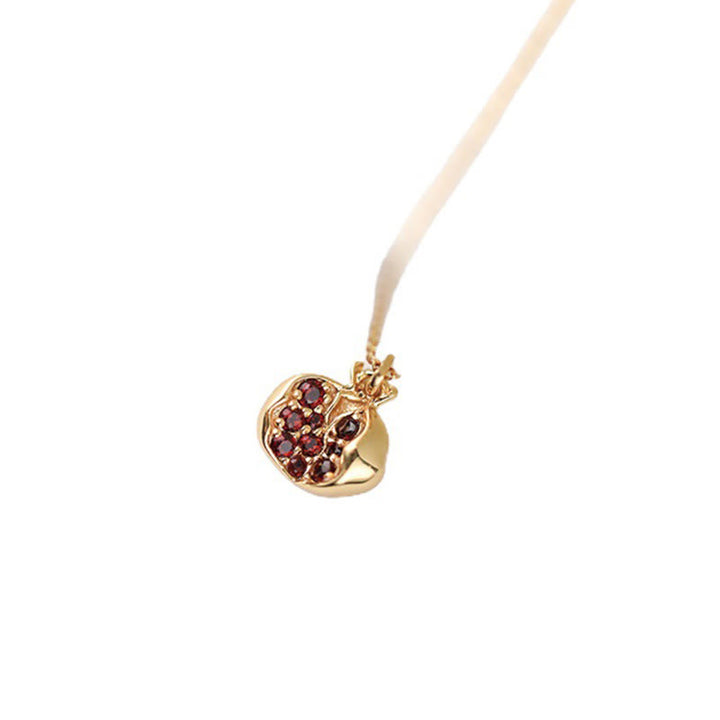 Buddha Stones 925 Sterling Silver 18k Gold Plated Pomegranate Garnet Crystal Passion Charm Necklace Pendant - image 6