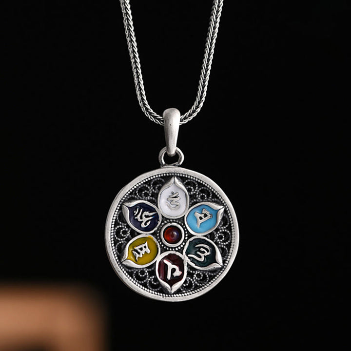 Buddha Stones Tibetan Om Mani Padme Hum Purity Necklace Pendant - Om Mani Padme Hum(Love♥Focus) - image 0