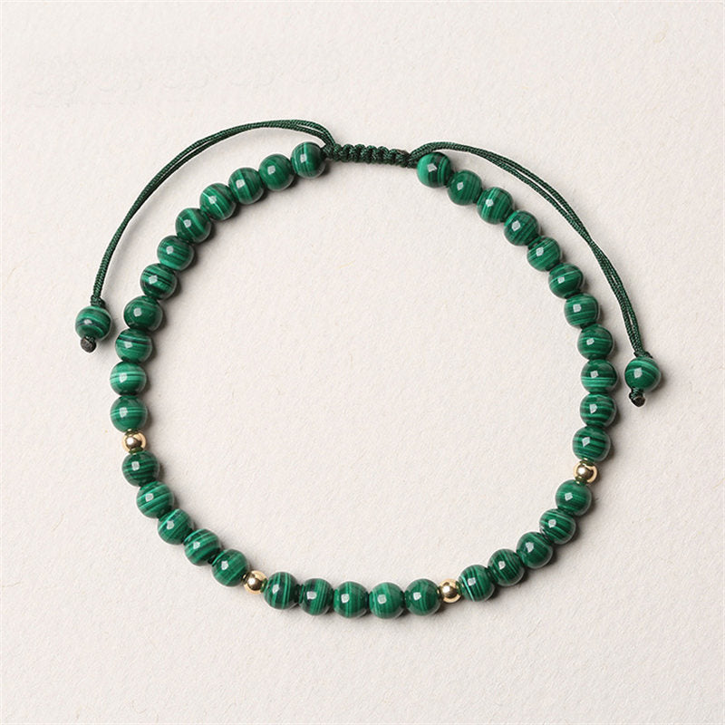 Buddha Stones 4mm Natural Malachite Protection Calmness String Bracelet - image 1