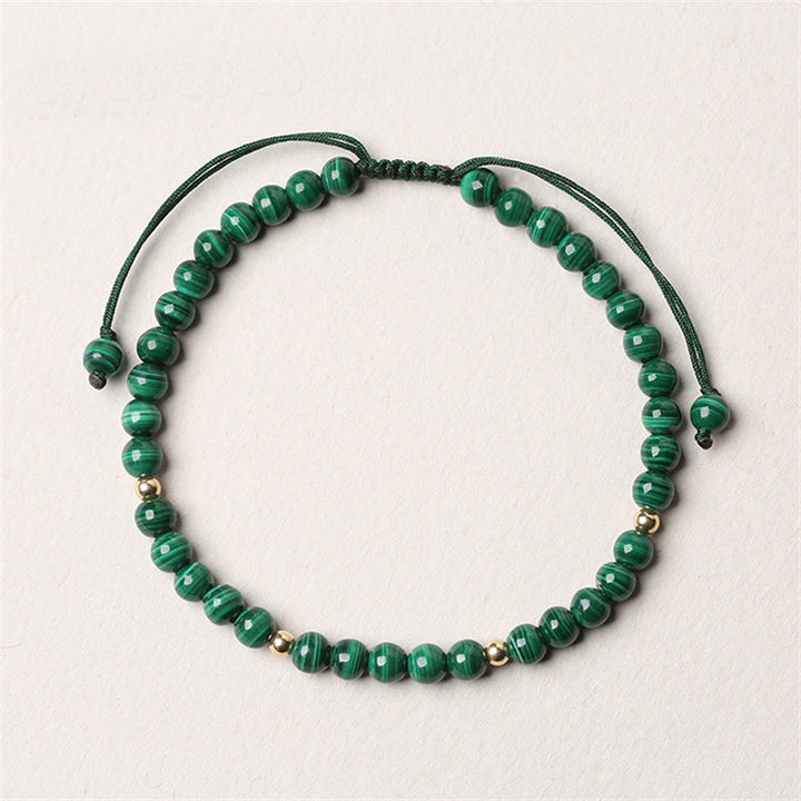 Buddha Stones 4mm Natural Malachite Protection Calmness String Bracelet - image 1