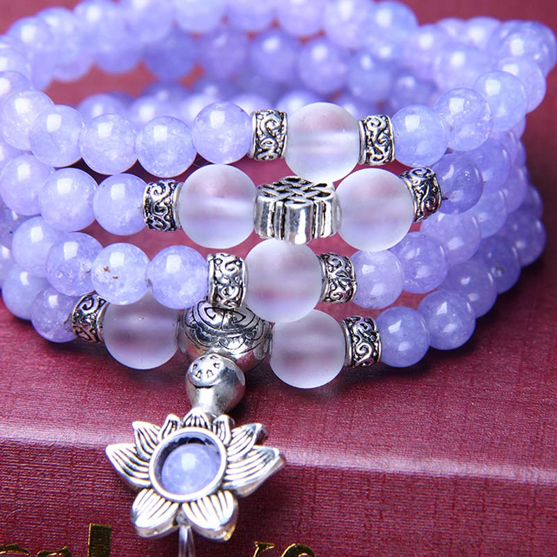 Buddha Stones Purple Jasper Bead Strength Bracelet Mala - image 4