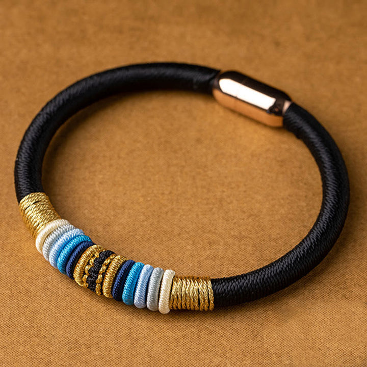 Buddha Stones Tibetan Handmade King Kong Knot Protection Magnetic Buckle Braided Bracelet - image 12