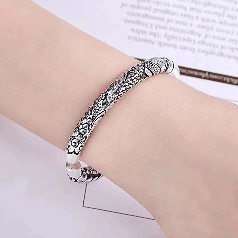 Buddha Stones Dragon Auspicious Clouds Luck Protection Bracelet Adjustable Bangle - image 2