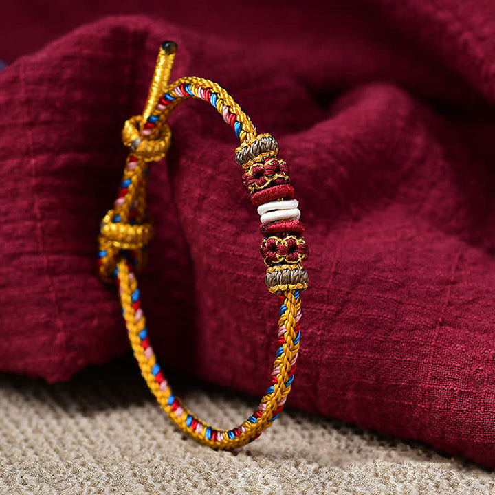 Buddha Stones Handmade Dunhuang Color Luck Braid String Bracelet - image 9