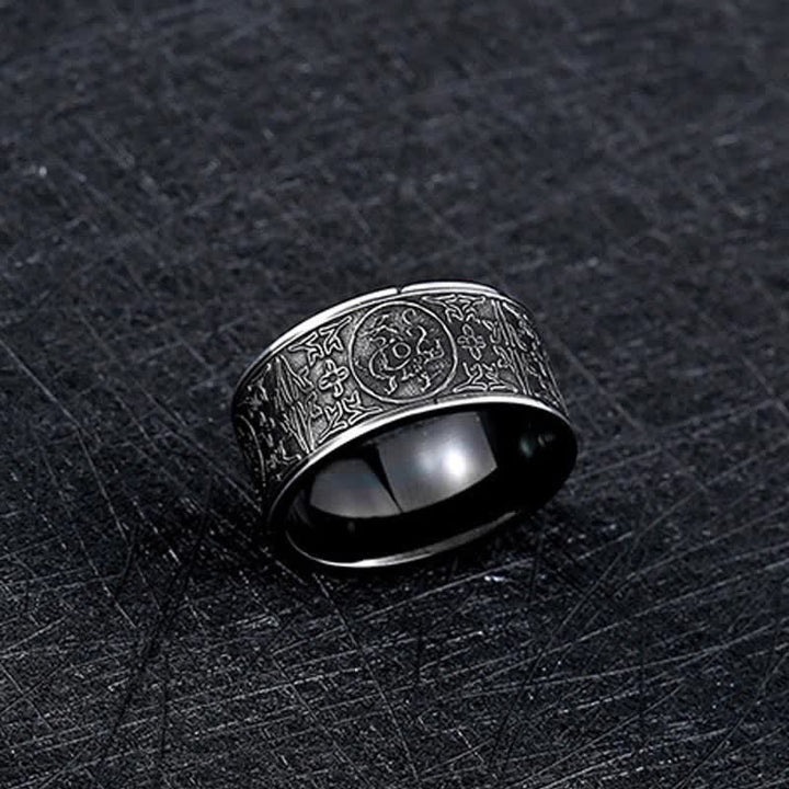 Buddha Stones Four Guardian Beast Dragon White Tiger Suzaku Basalt Carved Success Luck Ring - image 7
